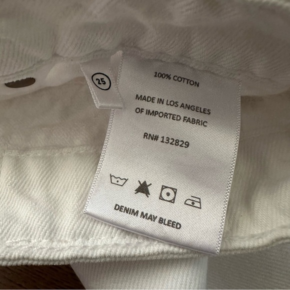 GRLFRND White Raw Hem Karolina High Rise Straight Crop button Fly Jeans Sz 25 - Picture 13 of 16
